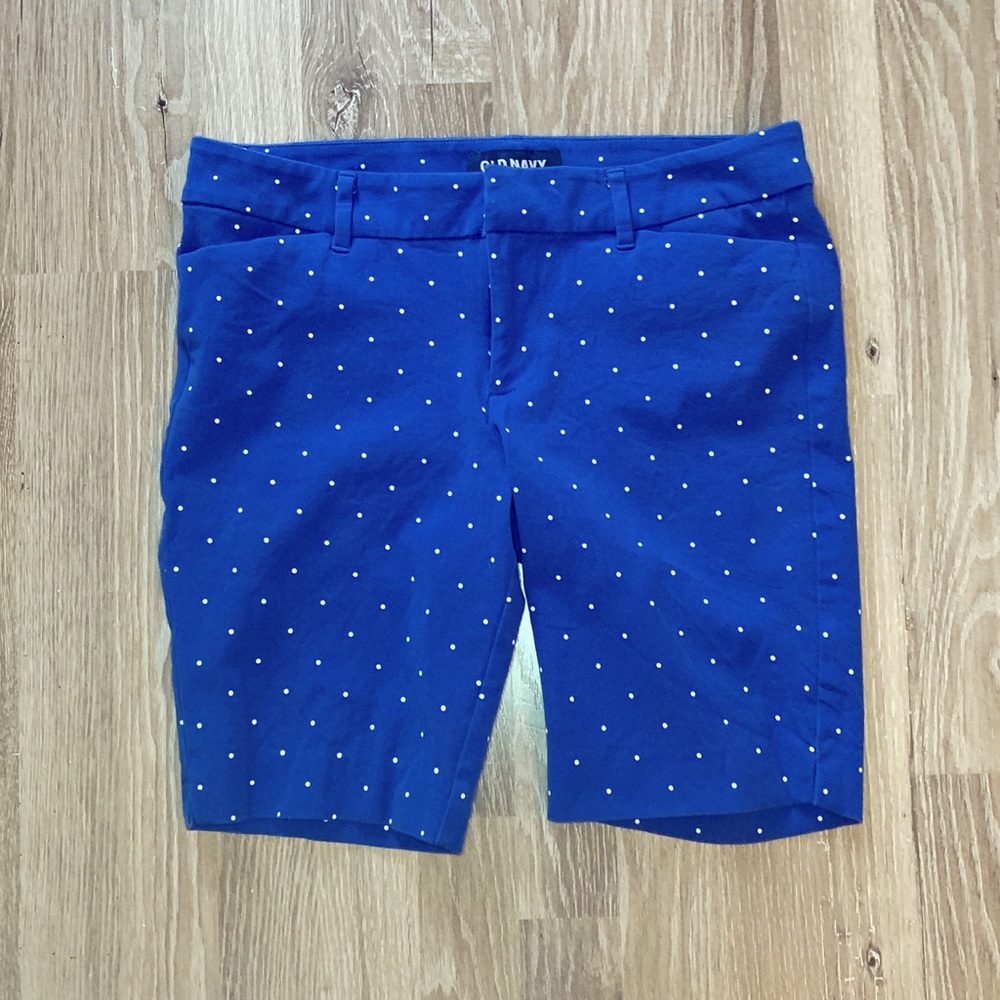 Old Navy Blue Polka Dot Bermuda Shorts